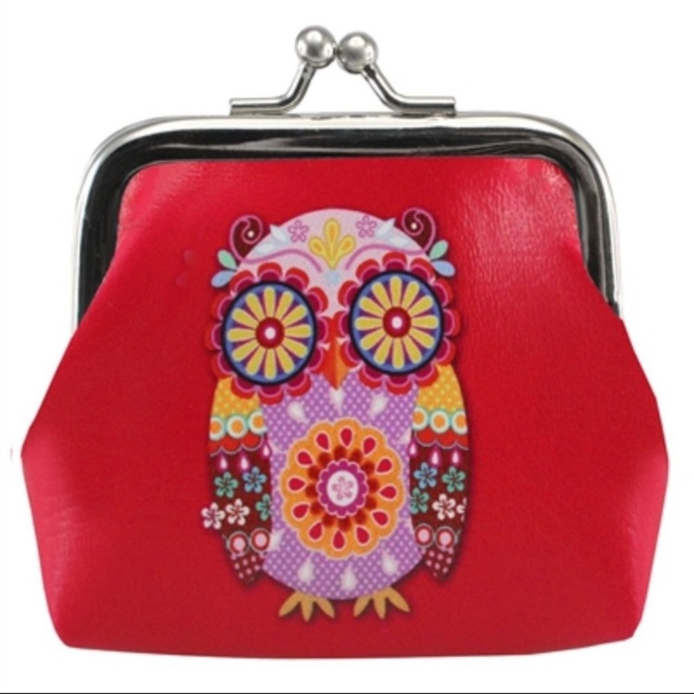 🔥🆕 Psychedelic Mod Owl Clasp Coin Purse - Picture 3 of 3